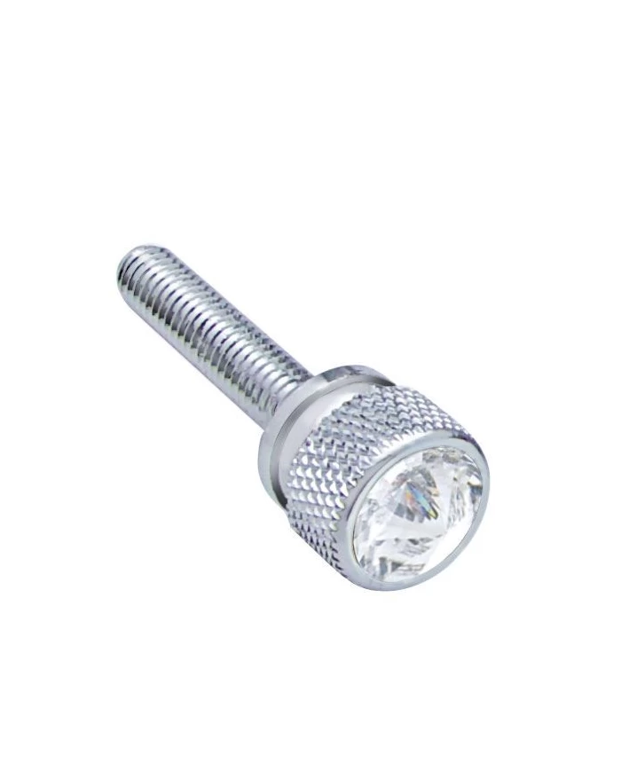 (12/CARD) CHROME KENWORTH DASH LONG SCREWS W/ DIAMOND - CLEAR