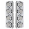 UP33619-SS Front Air Cleaner Bracket With 8X 9 LED 2" Reflector Lights & Visors For Peterbilt -Amber LED/Clear Lens