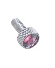 (BULK) CHROME PETERBILT SMALL DASH SCREW W/ DIAMOND - PURPLE
