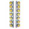 UP33624-SS Front Air Cleaner Bracket With 14X 9 Amber LED 2" Lights & Visors Bezel For KW Trucks -Amber Lens