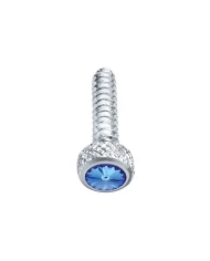 (2/CARD) CHROME FREIGHTLINER SHORT DASH SCREW W/ DIAMOND - BLUE