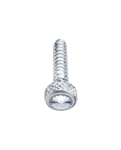 (2/CARD) CHROME FREIGHTLINER SHORT DASH SCREW W/ DIAMOND - CLEAR (2/CARD) CHROME FREIGHTLINER SHORT DASH SCREW W/ DIAMOND - CLEAR