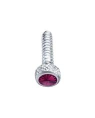(2/CARD) CHROME FREIGHTLINER SHORT DASH SCREW W/ DIAMOND - PURPLE