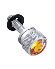 (6/CARD) CHROME PETERBILT DASH SCREW W/ DIAMOND - AMBER (6/CARD) CHROME PETERBILT DASH SCREW W/ DIAMOND - AMBER