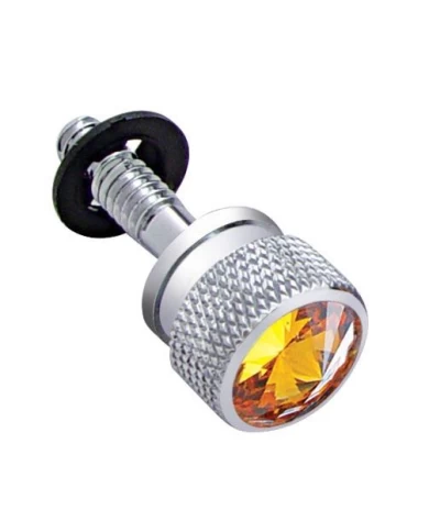 (BULK) CHROME PETERBILT DASH SCREW W/ DIAMOND - AMBER (BULK) CHROME PETERBILT DASH SCREW W/ DIAMOND - AMBER