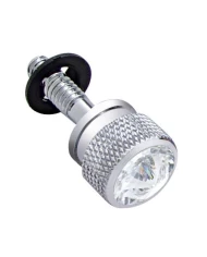 (6/CARD) CHROME PETERBILT DASH SCREW W/ DIAMOND - CLEAR (6/CARD) CHROME PETERBILT DASH SCREW W/ DIAMOND - CLEAR