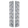 UP33627-SS Front Air Cleaner Bracket With 14X 9 Amber LED 2" Reflector Lights & Visors For KW Trucks-Clear Lens
