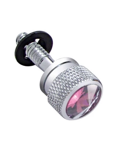 (BULK) CHROME PETERBILT DASH SCREW W/ DIAMOND - PURPLE (BULK) CHROME PETERBILT DASH SCREW W/ DIAMOND - PURPLE