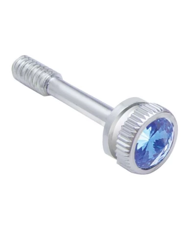 (BULK) CHROME PETERBILT 357 DASH SCREW W/ DIAMOND - BLUE (BULK) CHROME PETERBILT 357 DASH SCREW W/ DIAMOND - BLUE