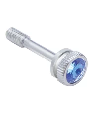 (BULK) CHROME PETERBILT 357 DASH SCREW W/ DIAMOND - BLUE (BULK) CHROME PETERBILT 357 DASH SCREW W/ DIAMOND - BLUE