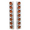 UP33630-SS Front Air Cleaner Brkt With 14X 9 Amber LED 2" Beehive Lights & Visors For KW Trucks -Amber Lens
