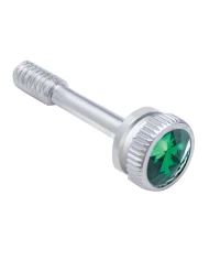 (BULK) CHROME PETERBILT 357 DASH SCREW W/ DIAMOND - GREEN (BULK) CHROME PETERBILT 357 DASH SCREW W/ DIAMOND - GREEN