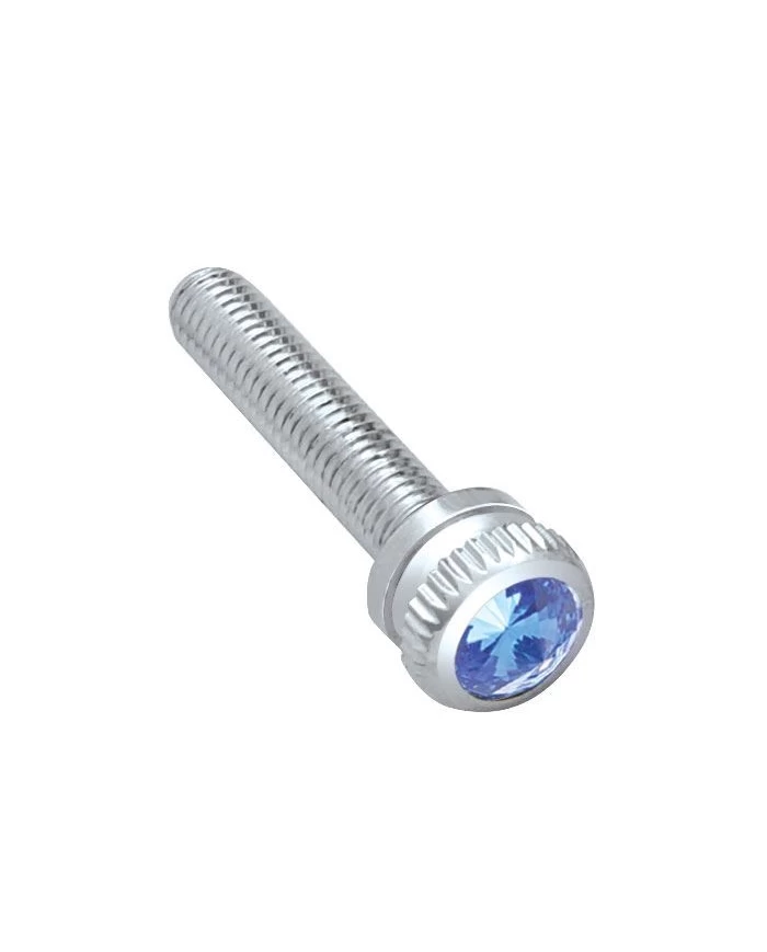 (BULK) CHROME 2002 KENWORTH DASH SCREW W/ DIAMOND - BLUE (BULK) CHROME 2002 KENWORTH DASH SCREW W/ DIAMOND - BLUE