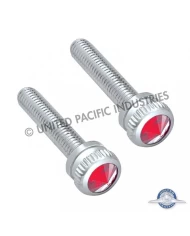 (6/CARD) CHROME 2002 KENWORTH DASH SCREW W/ DIAMOND - RED (6/CARD) CHROME 2002 KENWORTH DASH SCREW W/ DIAMOND - RED