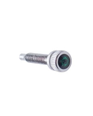 (6/CARD) CHROME INTERNATIONAL SHORT DASH SCREW W/ DIAMOND - GREEN (6/CARD) CHROME INTERNATIONAL SHORT DASH SCREW W/ DIAMOND - GREEN
