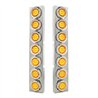 UP33724-SS Front Air Cleaner Bracket With 14X 9 LED 2" Lights & Bezel For KW Trucks -Amber LED & Lens