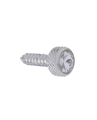 (6/CARD) CHROME KENWORTH UPPER DASH SCREW W/ DIAMOND - CLEAR (6/CARD) CHROME KENWORTH UPPER DASH SCREW W/ DIAMOND - CLEAR