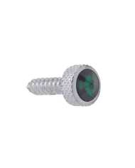 (6/CARD) CHROME KENWORTH UPPER DASH SCREW W/ DIAMOND - GREEN