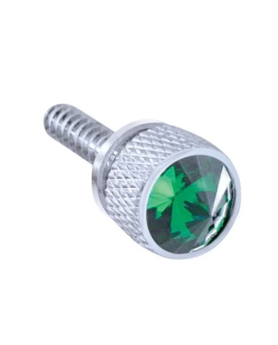 (CARD) CHROME 2007+ FREIGHTLINER CASCADIA DASH SCREW W/ DIAMOND - GREEN (CARD) CHROME 2007+ FREIGHTLINER CASCADIA DASH SCREW W/ DIAMOND - GREEN