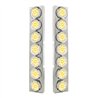 UP33727-SS Front Air Cleaner Bracket With 14X 9 Amber LED 2" Reflector Lights & Bezel For KW Trucks -Clear Lens