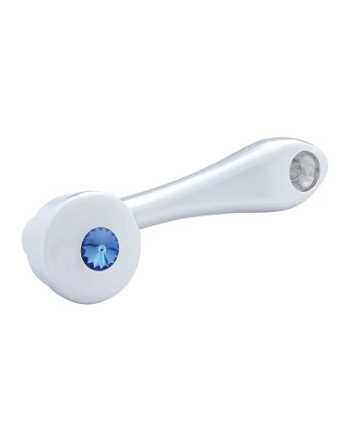 (CARD) CHROME WINDOW CRANK W/ SLOT ADAPTOR - BLUE DIAMOND (CARD) CHROME WINDOW CRANK W/ SLOT ADAPTOR - BLUE DIAMOND