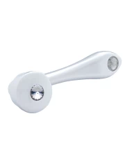 (CARD) CHROME WINDOW CRANK W/ SLOT ADAPTOR - CLEAR DIAMOND