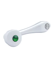 (CARD) CHROME WINDOW CRANK W/ SLOT ADAPTOR - GREEN DIAMOND