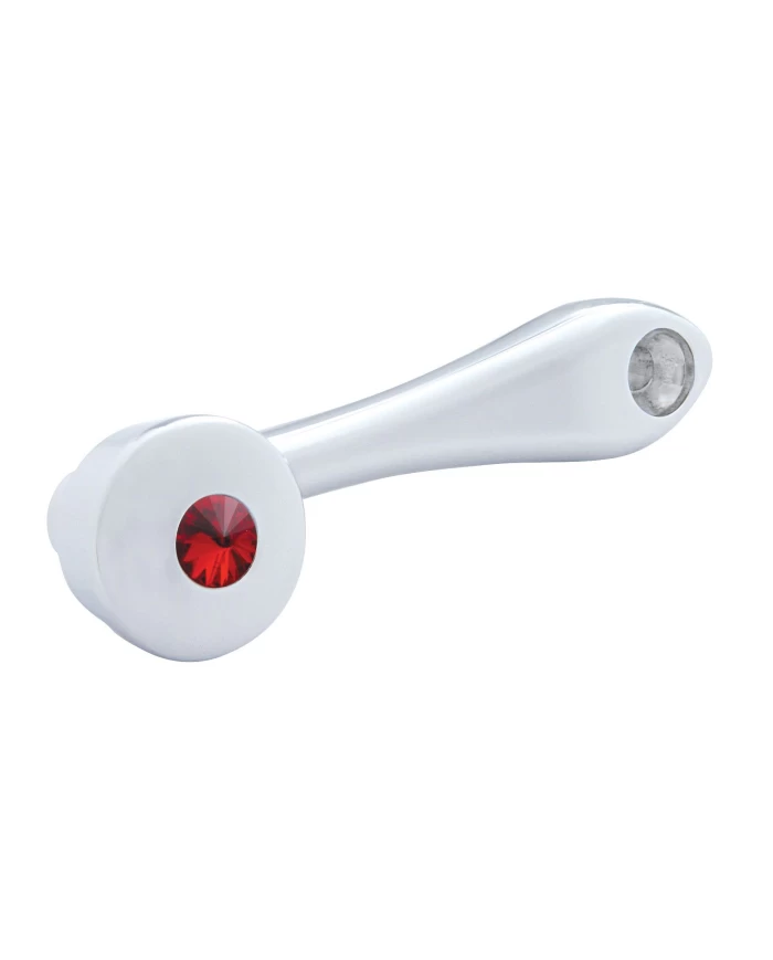 (CARD) CHROME WINDOW CRANK W/ SLOT ADAPTOR - RED DIAMOND (CARD) CHROME WINDOW CRANK W/ SLOT ADAPTOR - RED DIAMOND