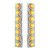 UP33730-SS Front Air Cleaner Bracket With 14X 9 Amber LED 2" Beehive Lights & Bezels For KW Trucks -Amber Lens