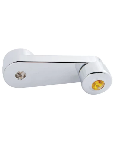 (CARD) CHROME PLASTIC FREIGHTLINER WINDOW CRANK W/ DIAMOND - AMBER (CARD) CHROME PLASTIC FREIGHTLINER WINDOW CRANK W/ DIAMOND - AMBER