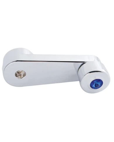 (CARD) CHROME PLASTIC FREIGHTLINER WINDOW CRANK W/ DIAMOND - BLUE (CARD) CHROME PLASTIC FREIGHTLINER WINDOW CRANK W/ DIAMOND - BLUE