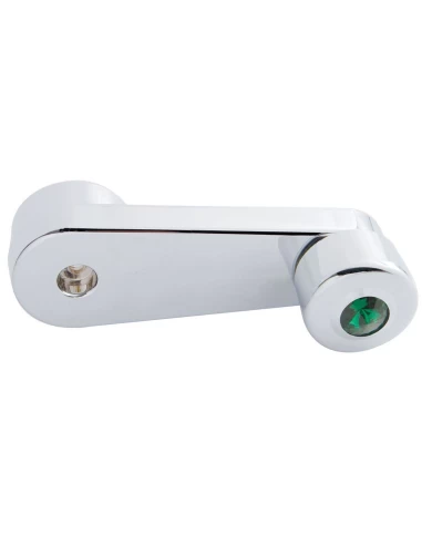 (CARD) CHROME PLASTIC FREIGHTLINER WINDOW CRANK W/ DIAMOND - GREEN (CARD) CHROME PLASTIC FREIGHTLINER WINDOW CRANK W/ DIAMOND - GREEN