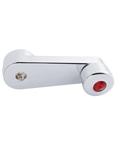 (CARD) CHROME PLASTIC FREIGHTLINER WINDOW CRANK W/ DIAMOND - RED (CARD) CHROME PLASTIC FREIGHTLINER WINDOW CRANK W/ DIAMOND - RED