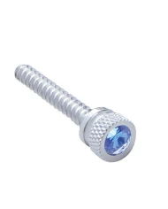 (BULK) CHROME FREIGHTLINER LONG DASH SCREW W/ DIAMOND - BLUE (BULK) CHROME FREIGHTLINER LONG DASH SCREW W/ DIAMOND - BLUE