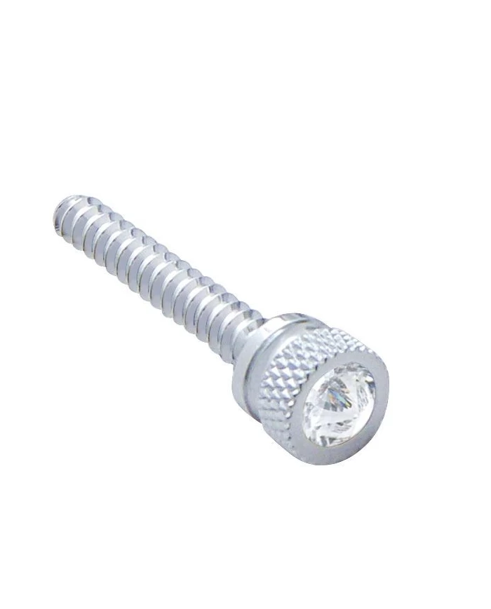 (2/CARD) CHROME FREIGHTLINER LONG DASH SCREW W/ DIAMOND - CLEAR (2/CARD) CHROME FREIGHTLINER LONG DASH SCREW W/ DIAMOND - CLEAR