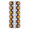 UP33808-SS Front Air Cleaner Bracket With 12X 9 LED 2" Lights For Peterbilt-Amber LED & Lens