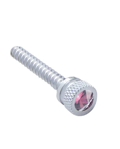 (2/CARD) CHROME FREIGHTLINER LONG DASH SCREW W/ DIAMOND - PURPLE (2/CARD) CHROME FREIGHTLINER LONG DASH SCREW W/ DIAMOND - PURPLE