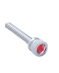(BULK) CHROME FREIGHTLINER LONG DASH SCREW W/ DIAMOND - RED
