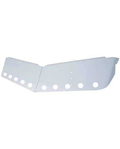 (BOX) STAINLESS STEEL 2004+ PETERBILT 13" LOW ROOF DROP SUNVISOR - 2" LED CUTOUT x 8 (BOX) STAINLESS STEEL 2004+ PETERBILT 13" LOW ROOF DROP SUNVISOR - 2" LED CUTOUT x 8