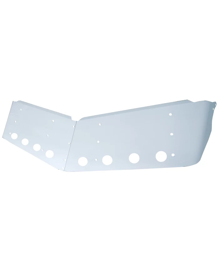 (BOX) STAINLESS STEEL PETERBILT 14" ULTRA CAB DROP SUNVISOR - 2" LED CUTOUT x 8