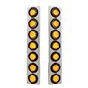 UP33824-SS Front Air Cleaner Bracket With 14X 9 LED 2" Lights Bezel For KW Trucks -Amber LED & Lens