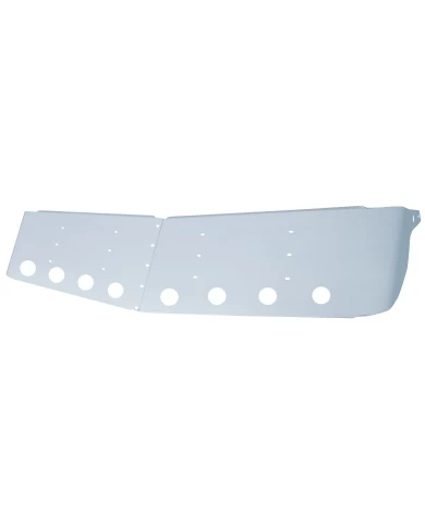 (BOX) STAINLESS STEEL KENWORTH 13 1/2" CURVED WINDSHIELD DROP SUNVISOR - 2" LED CUTOUT x 8 (BOX) STAINLESS STEEL KENWORTH 13 1/2" CURVED WINDSHIELD DROP SUNVISOR - 2" LED CUTOUT x 8
