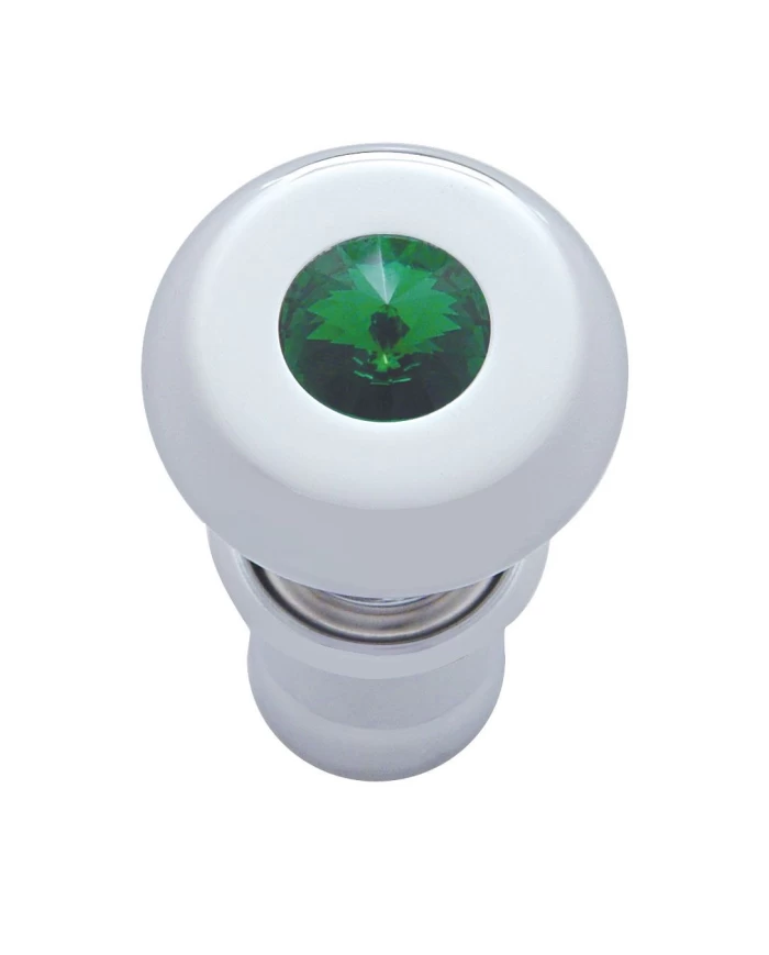 (CARD) CHROME DELUXE CIGARETTE LIGHTER W/ DIAMOND - GREEN (CARD) CHROME DELUXE CIGARETTE LIGHTER W/ DIAMOND - GREEN