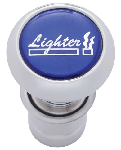 (CARD) CHROME ALUMINUM DELUXE CIGARETTE LIGHTER W/ GLOSSY "LIGHTER" STICKER - BLUE (CARD) CHROME ALUMINUM DELUXE CIGARETTE LIGHTER W/ GLOSSY "LIGHTER" STICKER - BLUE