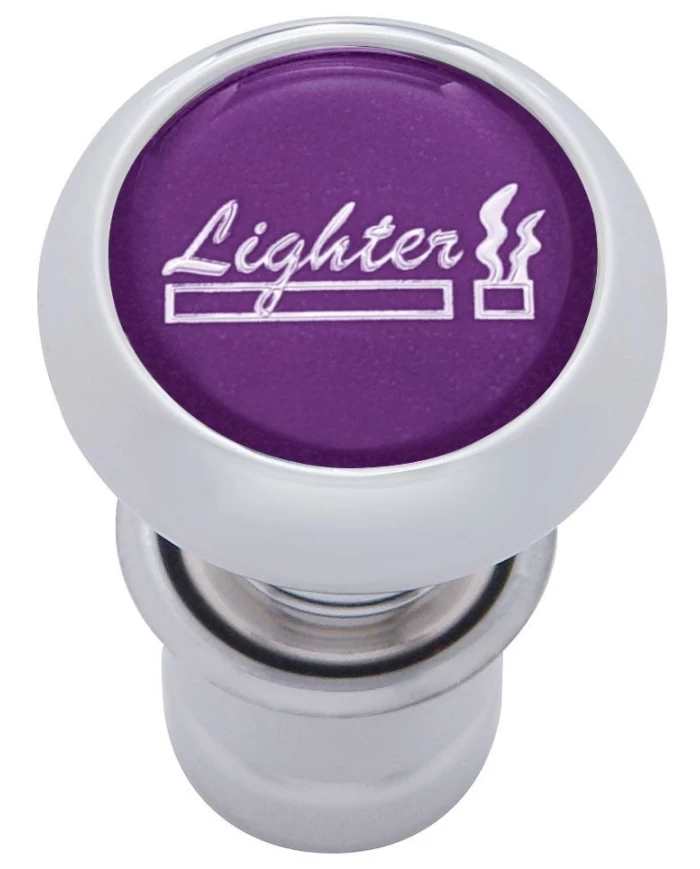 (CARD) CHROME ALUMINUM DELUXE CIGARETTE LIGHTER W/ GLOSSY "LIGHTER" STICKER - PURPLE (CARD) CHROME ALUMINUM DELUXE CIGARETTE LIGHTER W/ GLOSSY "LIGHTER" STICKER - PURPLE