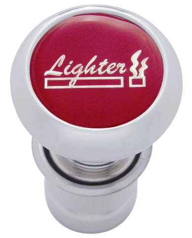 (CARD) CHROME ALUMINUM DELUXE CIGARETTE LIGHTER W/ GLOSSY "LIGHTER" STICKER - RED (CARD) CHROME ALUMINUM DELUXE CIGARETTE LIGHTER W/ GLOSSY "LIGHTER" STICKER - RED