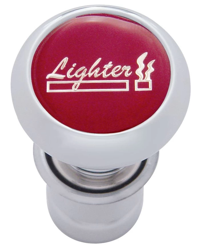 (CARD) CHROME ALUMINUM DELUXE CIGARETTE LIGHTER W/ GLOSSY "LIGHTER" STICKER - RED (CARD) CHROME ALUMINUM DELUXE CIGARETTE LIGHTER W/ GLOSSY "LIGHTER" STICKER - RED
