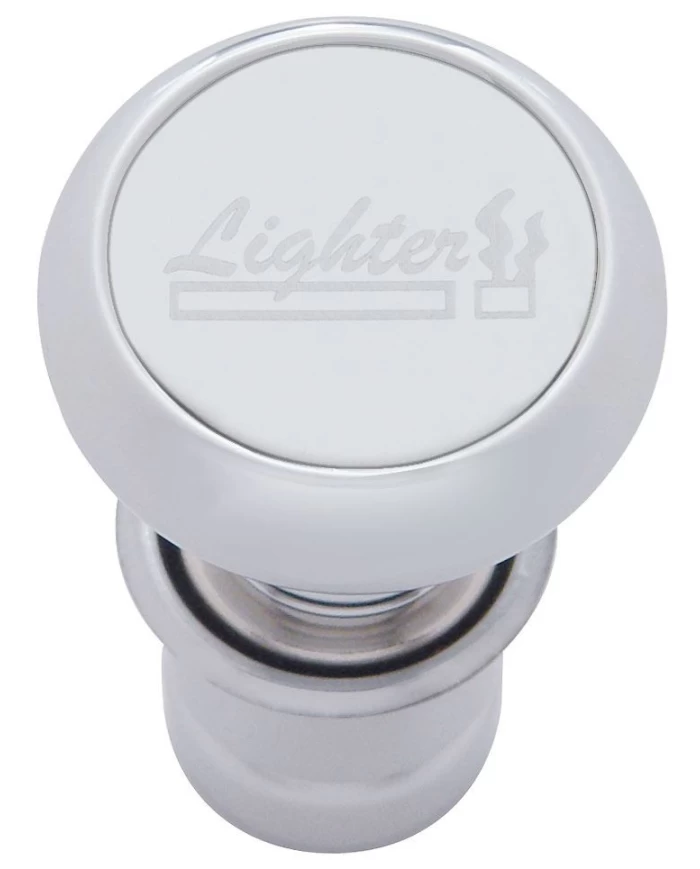 (CARD) CHROME DELUXE CIGARETTE LIGHTER W/ STAINLESS STEEL "LIGHTER" PLAQUE