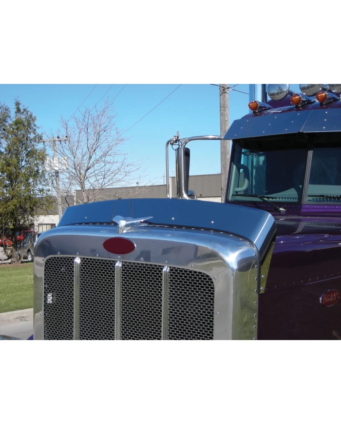 (BOX) STAINLESS 2007+ PETERBILT 388/389/HEAVY HAUL 367 BUG DEFLECTOR