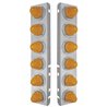 UP33920-SS Front Air Cleaner Bracket With 12X 11 LED Watermelon Lights & Bezels For Peterbilt-Amber LED & Lens